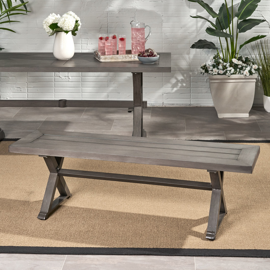 Elegant Rustic Oak and Metal Coffee Table USA