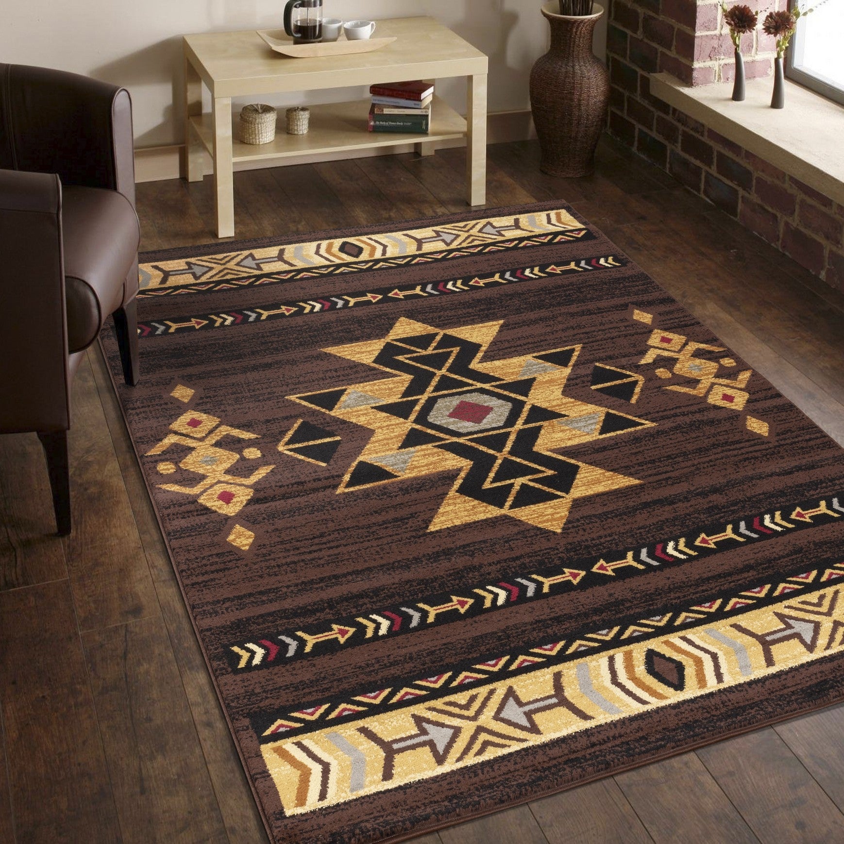 Elegant Southwest Style Tribal Area Rug with Bold Geometric Patterns USA