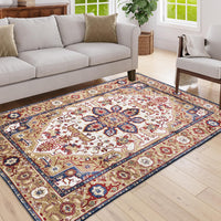 Elegant Traditional Persian Area Rug with Ornate Floral Design USA