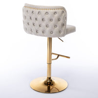 Elegant Tufted Bar Stools with Adjustable Swivel Seats USA