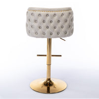 Elegant Tufted Bar Stools with Adjustable Swivel Seats USA