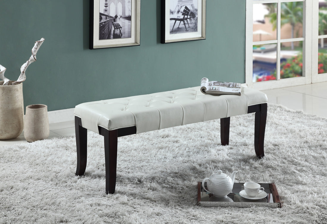 Elegant Tufted Bench in Faux Leather by Furnistra USA