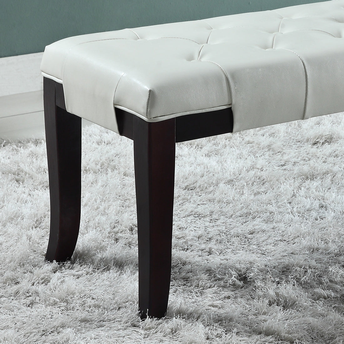 Elegant Tufted Bench in Faux Leather by Furnistra USA