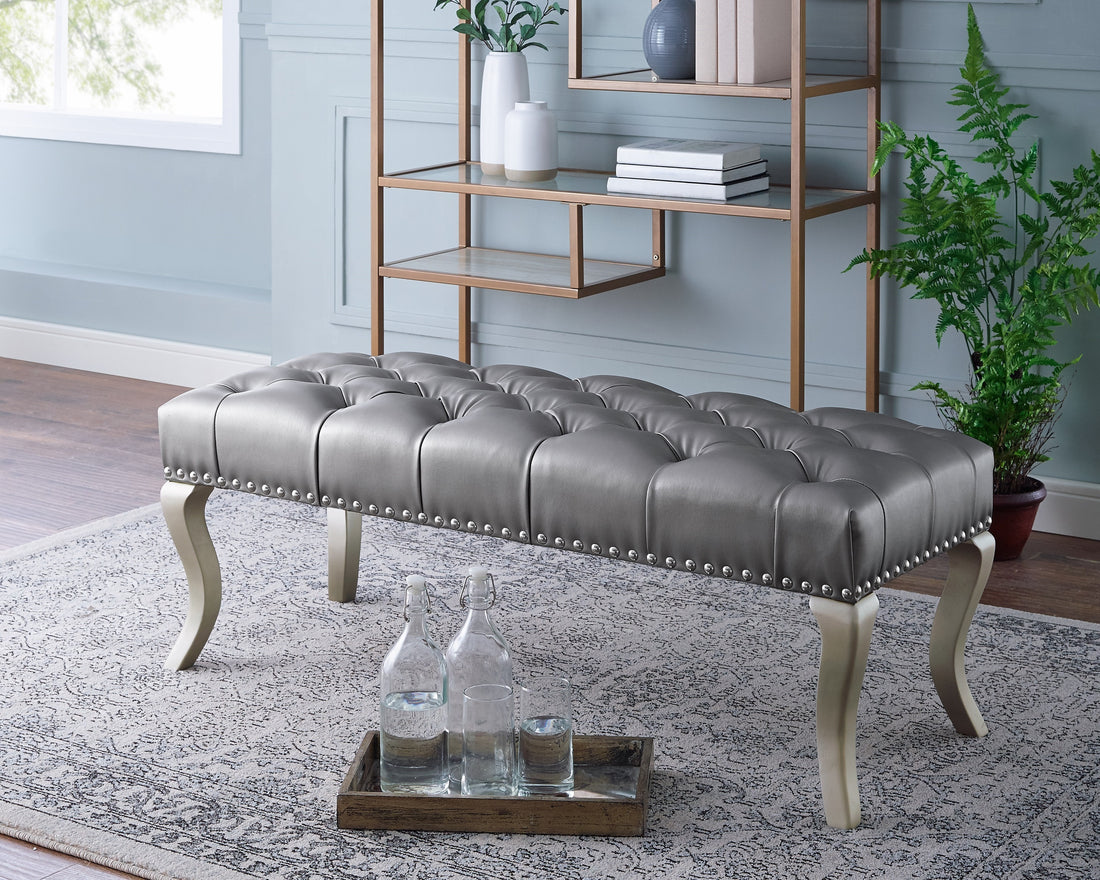 Elegant Tufted Upholstered Bench with Nailhead Trim USA