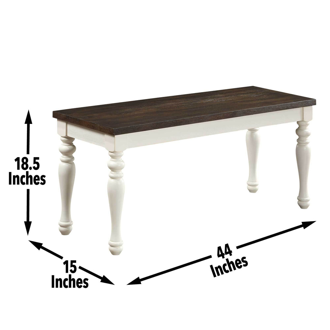 Elegant Two-Tone Entryway Bench by Furnistra USA