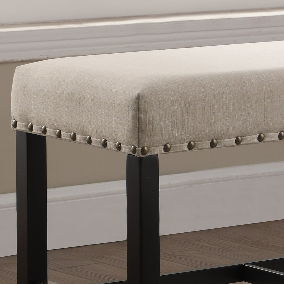 Elegant Upholstered Bench with Nailhead Trim USA