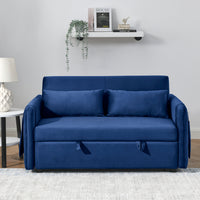 Elegant Velvet Convertible Sofa Bed with Armrests USA