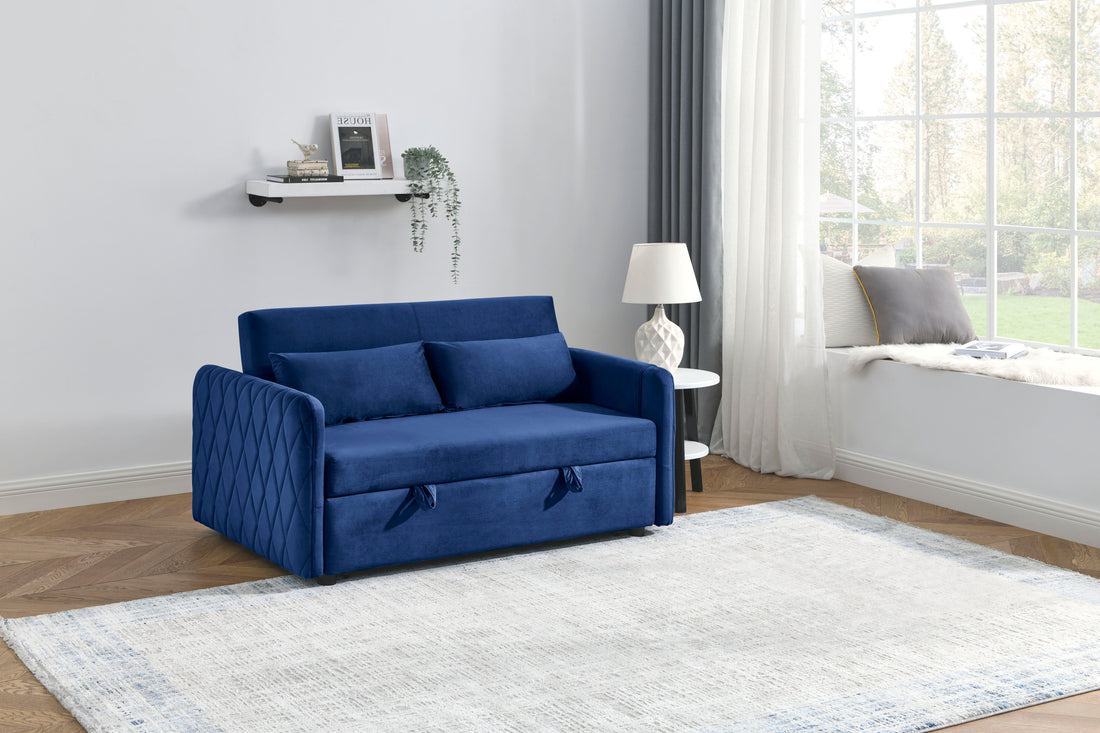 Elegant Velvet Convertible Sofa Bed with Armrests USA