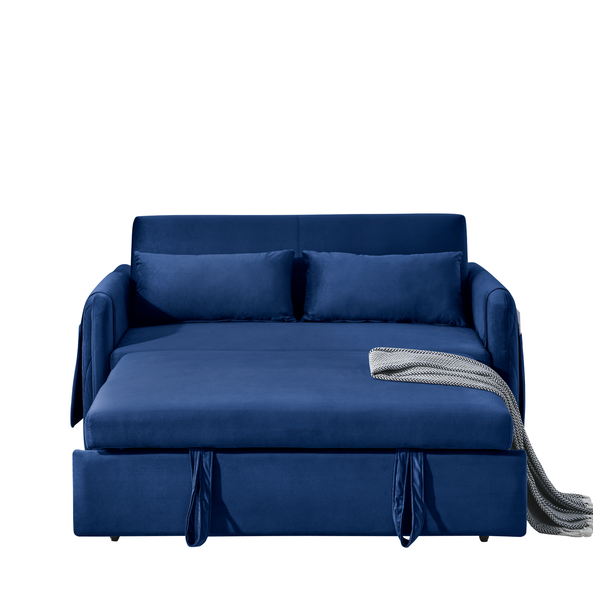 Elegant Velvet Convertible Sofa Bed with Armrests USA