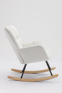 Elegant Velvet Rocking Chair with Tufted Backrest USA