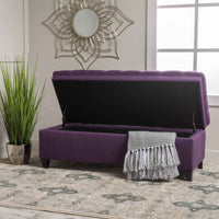 Elegant Velvet Storage Chaise Lounge with Plush Cushion