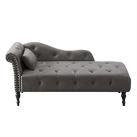 Elegant Velvet Tufted Chaise Lounge with Metallic Nailhead Trim USA