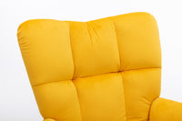 Elegant Velvet Tufted Rocking Chair in Golden Yellow USA