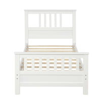 Elegant White Wood Platform Bed with Headboard and Footboard- USA