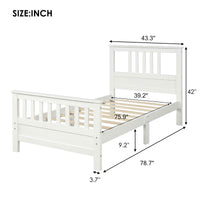 Elegant White Wood Platform Bed with Headboard and Footboard- USA