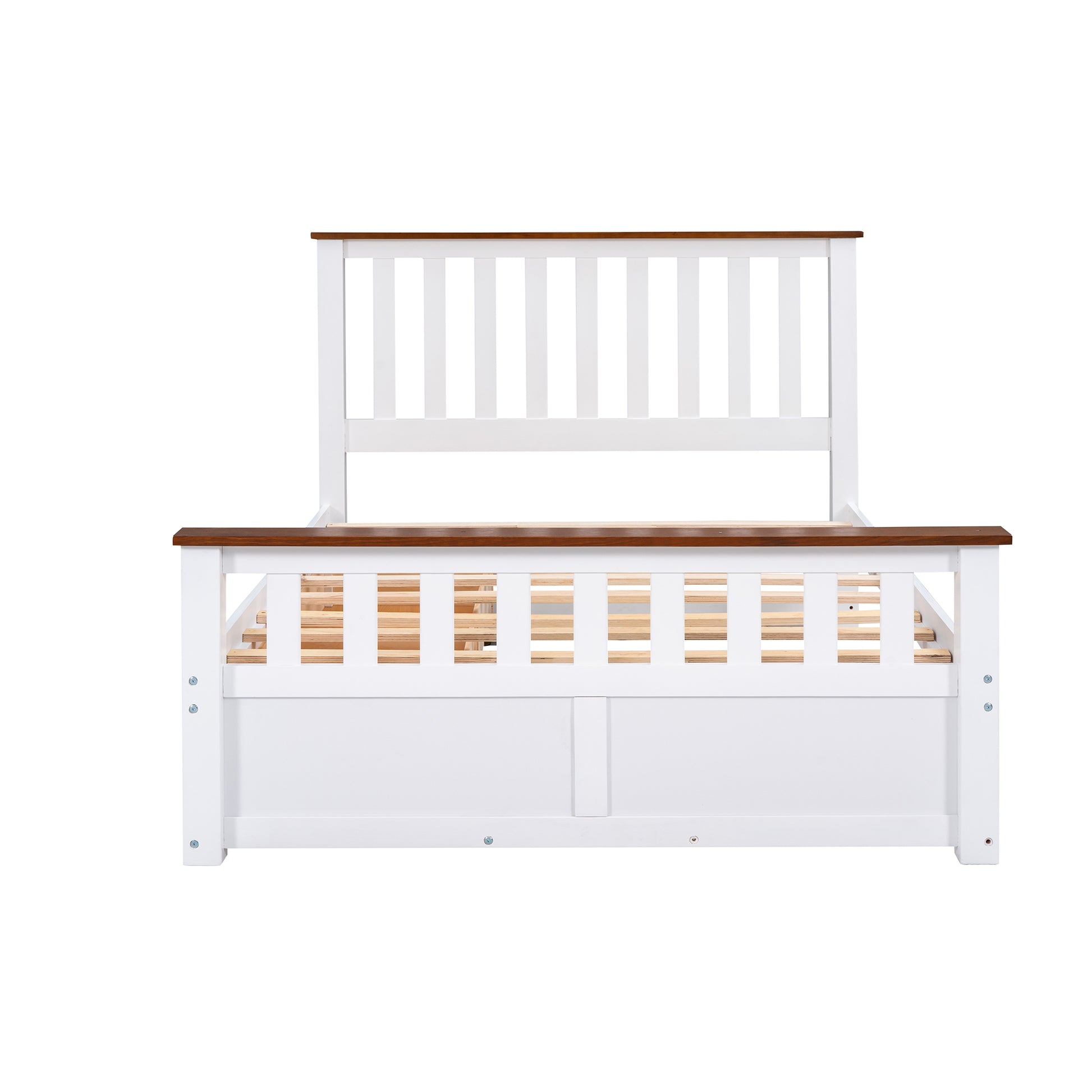 Elegant White Wood Platform Full Size Bed with Drawers USA