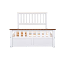 Elegant White Wood Platform Full Size Bed with Drawers USA