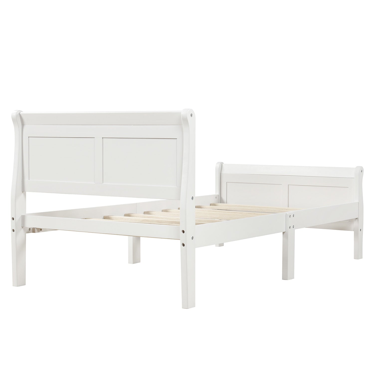 Elegant Wood Platform Twin Bed Frame by Furnistra- USA