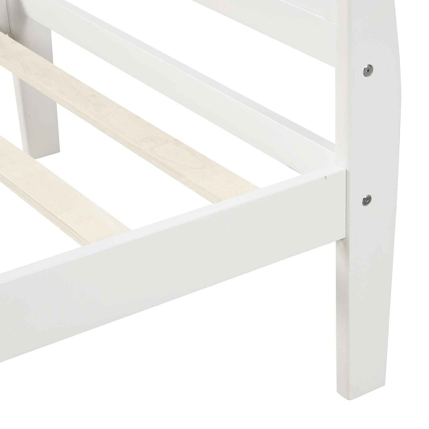 Elegant Wood Platform Twin Bed Frame by Furnistra- USA