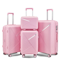 Expandable Lightweight Luggage Set in Stylish Pink USA