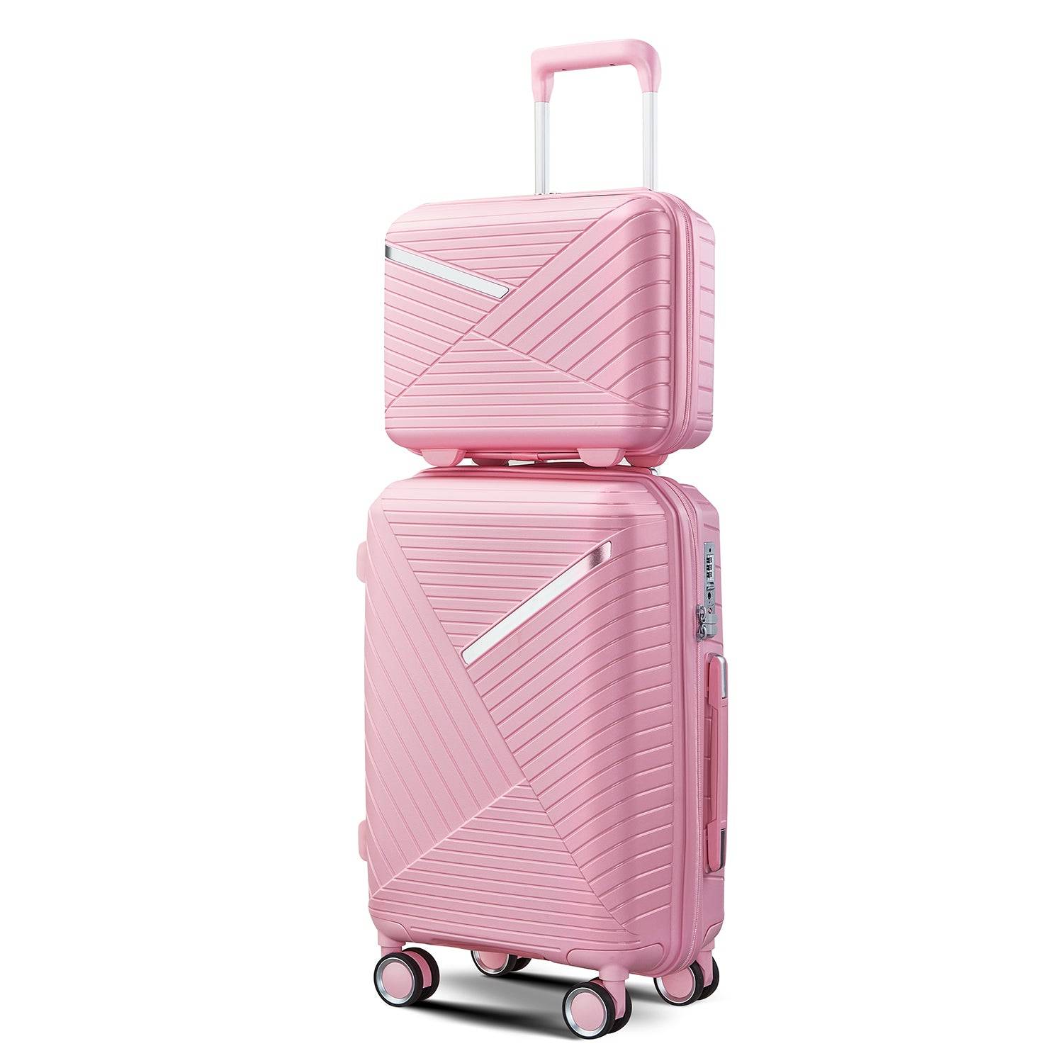 Expandable Lightweight Luggage Set in Stylish Pink USA