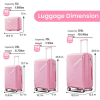 Expandable Lightweight Luggage Set in Stylish Pink USA