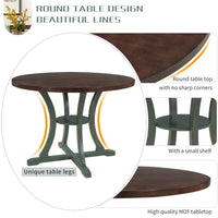 Exquisite 5-Piece Round Dining Set with Rustic Wood Table and Comfortable Padded Chairs USA