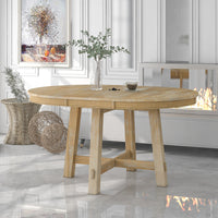 Exquisite Farmhouse Oak Extendable Dining Table USA