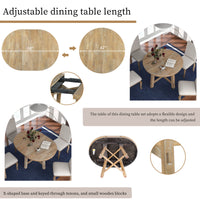 Exquisite Farmhouse Oak Extendable Dining Table USA