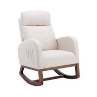 FURNISTRA Luxurious Upholstered Rocking Chair with Plush Padding USA