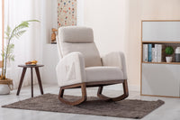 FURNISTRA Luxurious Upholstered Rocking Chair with Plush Padding USA