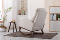 FURNISTRA Luxurious Upholstered Rocking Chair with Plush Padding USA