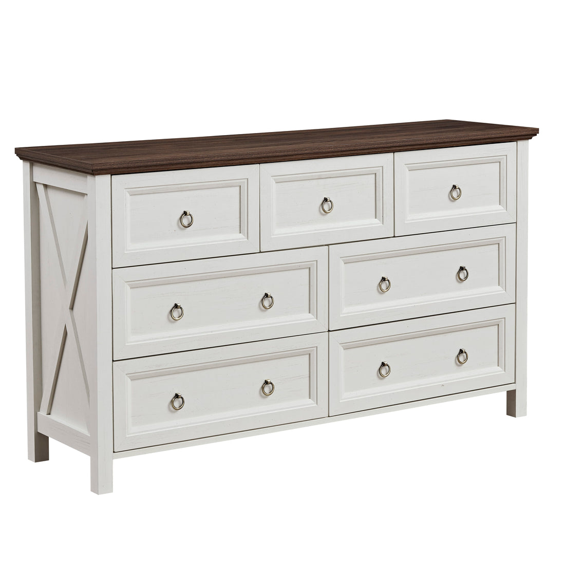 Farmhouse 7-Drawer Rustic Bedroom Dresser USA