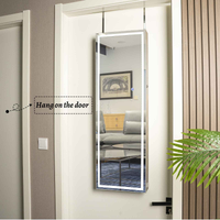 Fashion Simple Jewelry Storage Mirror Cabinet With LED Lights Can Be Hung On The Door Or Wall