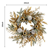 Festive Christmas Wreath with Golden Accents USA