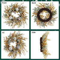 Festive Christmas Wreath with Golden Accents USA