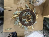 Festive Christmas Wreath with Golden Accents USA