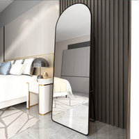 Full-Length Arched Black Mirror - Stylish Aluminum Frame for Any Space USA