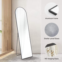 Full-Length Decorative Standing Mirror with Thin Aluminum Alloy Frame - 21 x 64 - Black USA