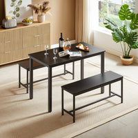 Furnistra 3-Piece Dining Table Set with 2 Benches USA