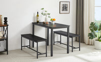 Furnistra 3-Piece Dining Table Set with 2 Benches USA