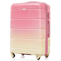 Furnistra 3-Piece Gradient Pink Expandable Hardside Luggage Set with USB Port and Cup Holder USA