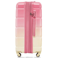 Furnistra 3-Piece Gradient Pink Expandable Hardside Luggage Set with USB Port and Cup Holder USA