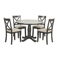 Furnistra 5-Piece Solid Wood Dining Table and Chair Set for 4 Persons USA