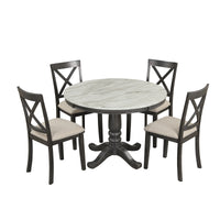 Furnistra 5-Piece Solid Wood Dining Table and Chair Set for 4 Persons USA