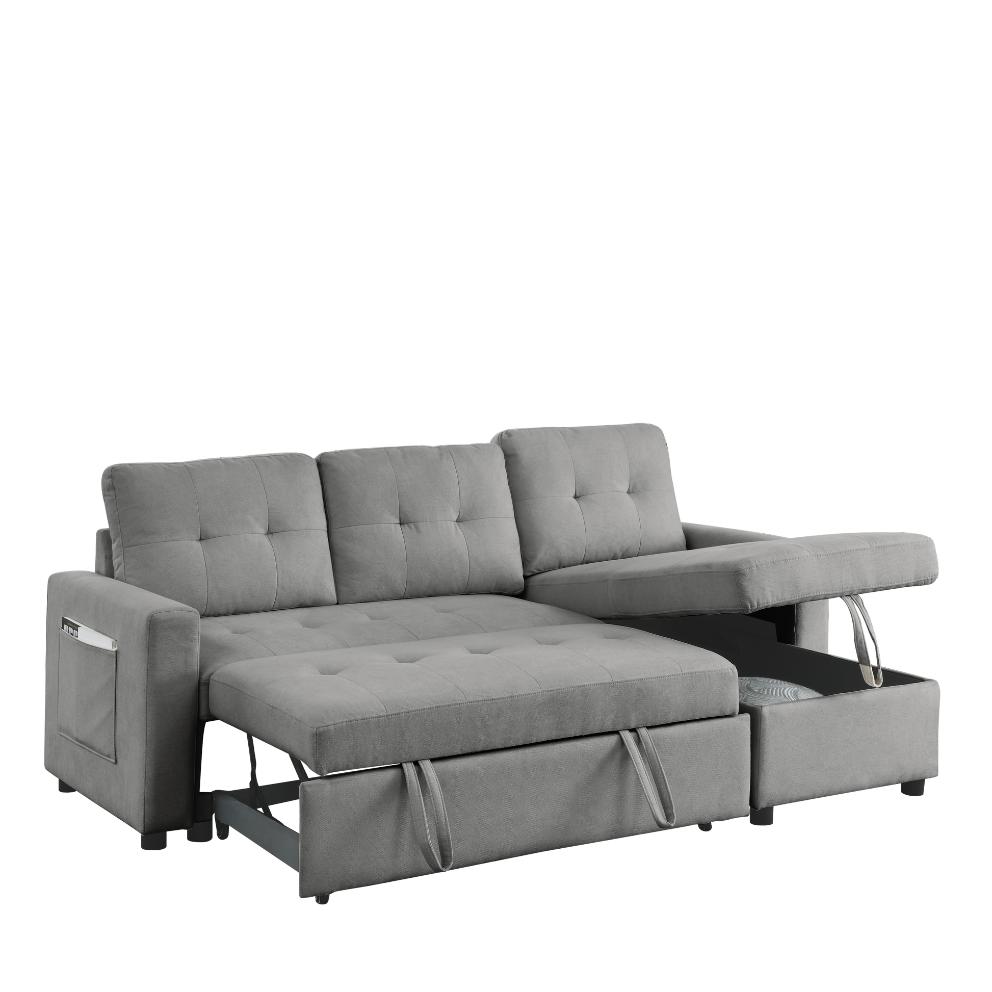 Furnistra Convertible Sofa Bed with Storage Chaise USA