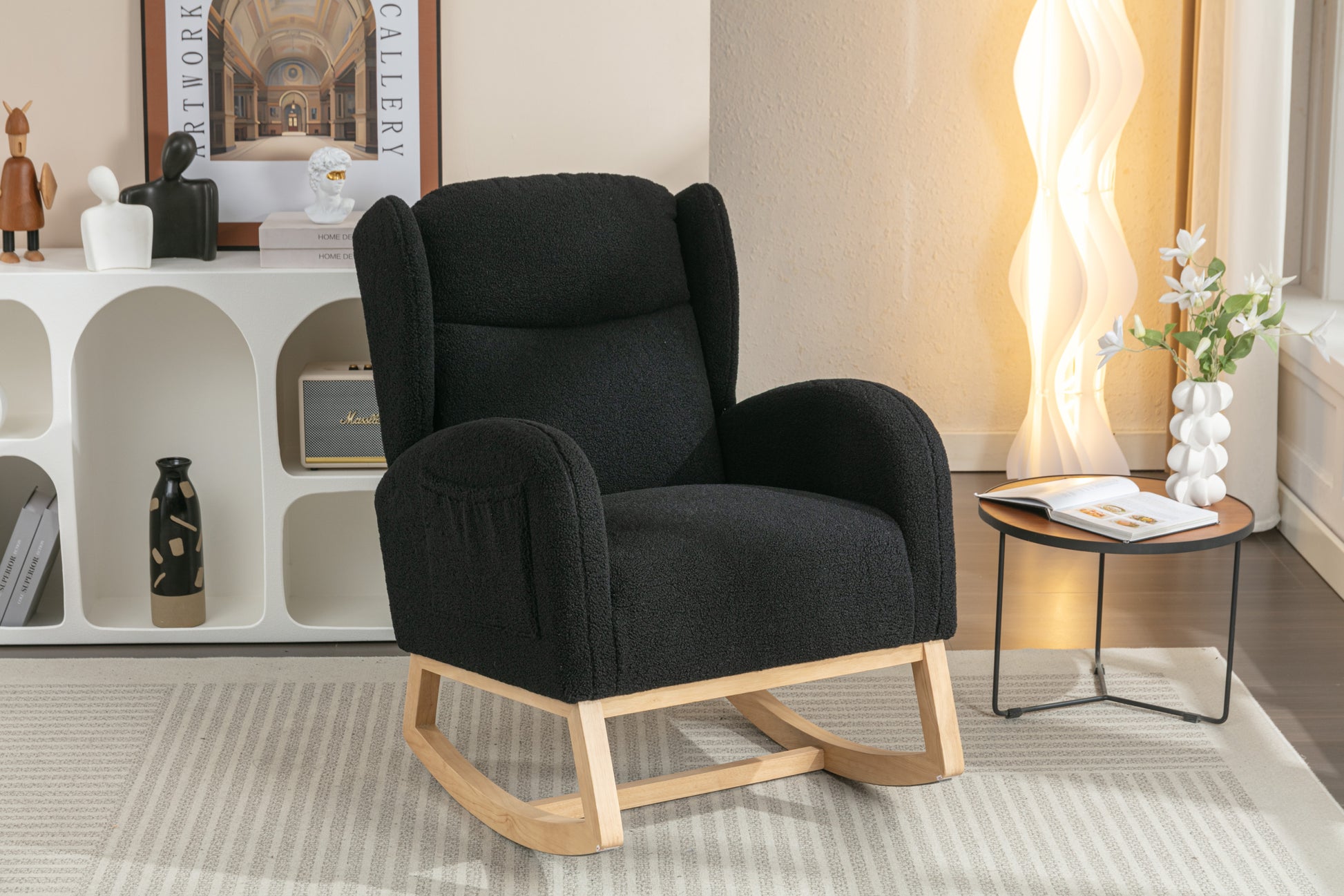 Furnistra Cozy Rocking Chair with Plush Fabric Upholstery USA