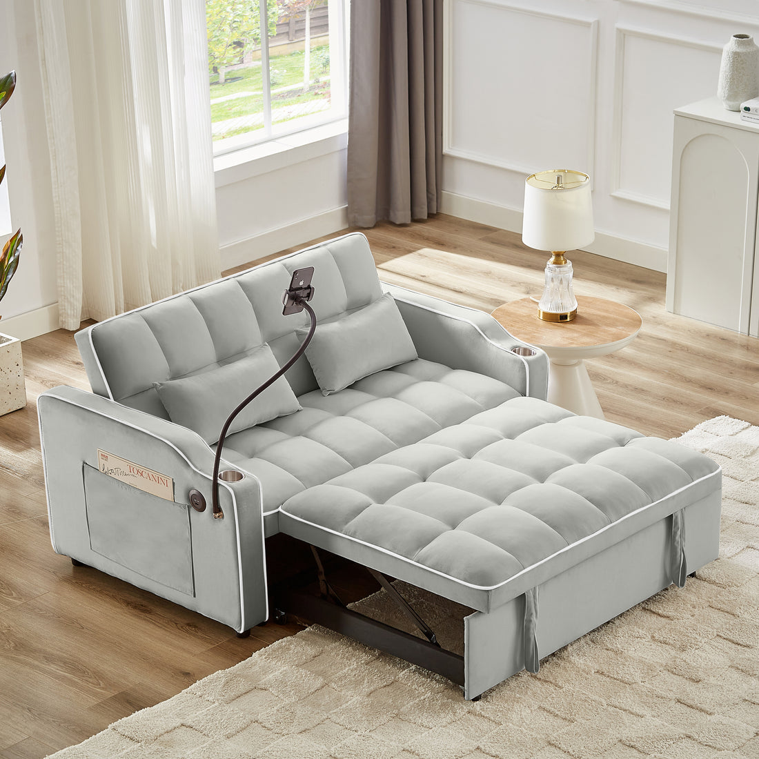 Furnistra Deluxe Convertible Sectional Sofa Bed with Chaise Lounge USA