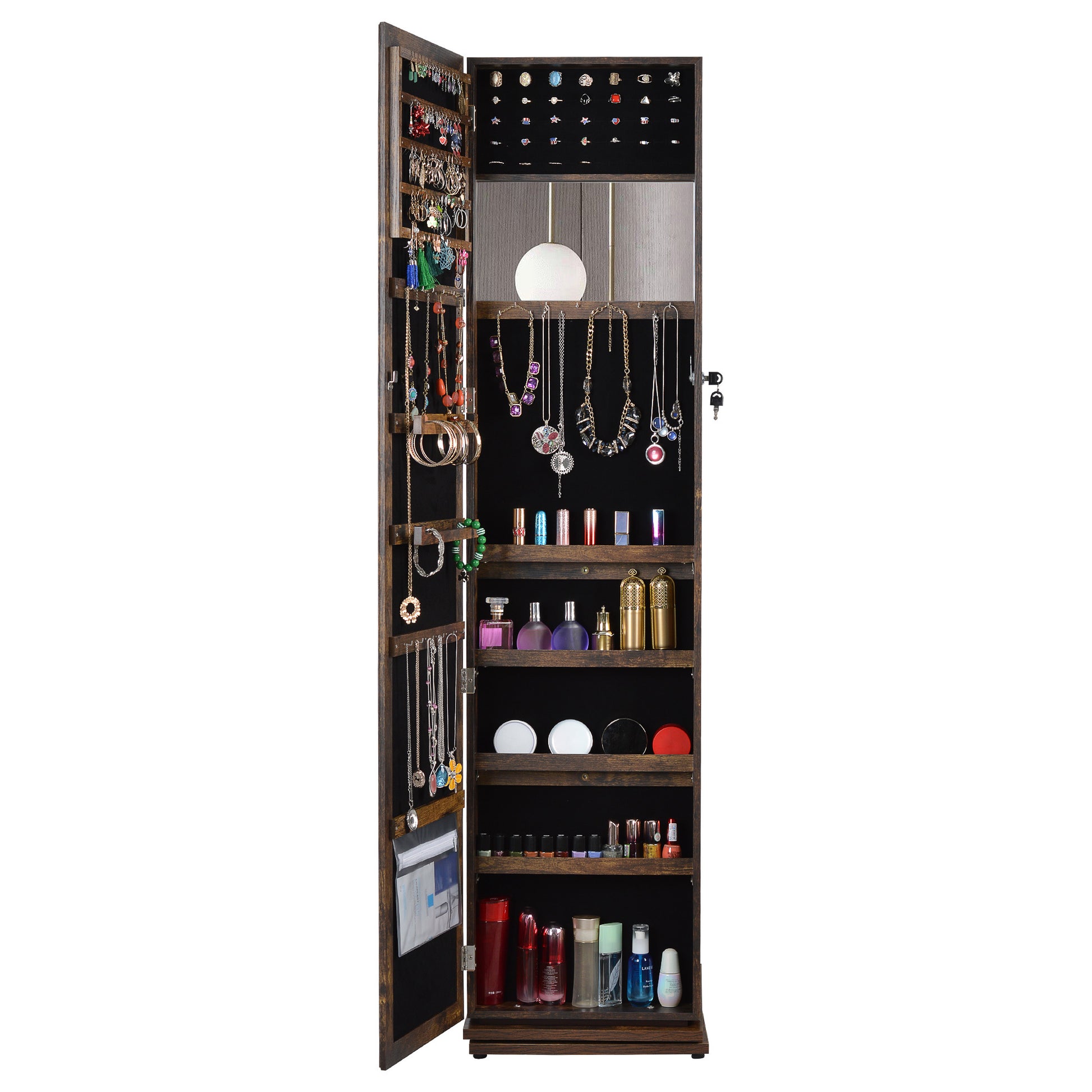 Furnistra Deluxe Wine and Liquor Cabinet with Full Length Mirror USA