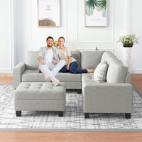 Furnistra L-Shaped Modular Sectional Sofa with Storage Ottoman USA